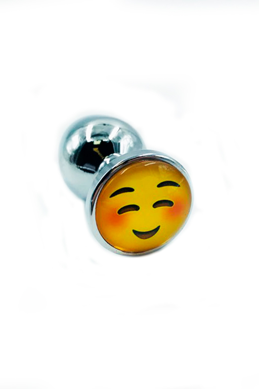 Металлическая анальная пробка emoji